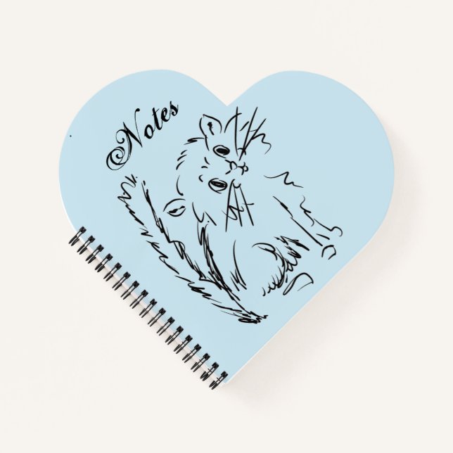 Carnet Cartoon mignon bleu coeur en forme de spirale (Devant)