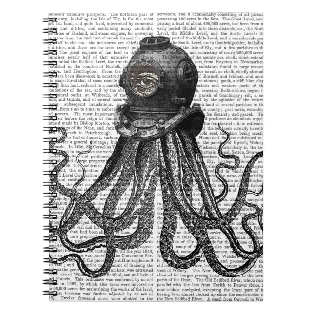 Carnet Casque de pieuvre et de plongée (Devant)