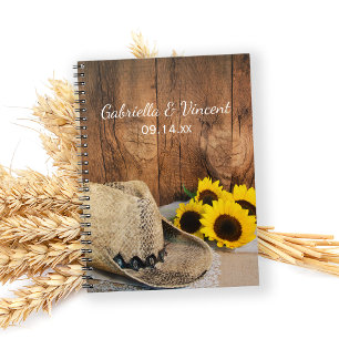 Carnet Casquette Cowboy, Fleurs de soleil, Mariage campag