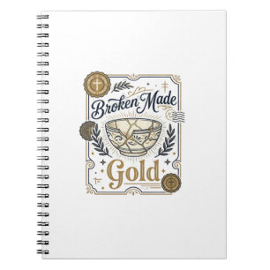 Carnet Cassé Fait Or Jésus Kintsugi Poterie Cassée Chr