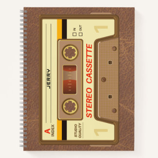 Carnet Cassette audio rétro des années 90 avec nom