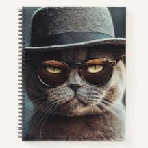 Cat à Hat and Glasses Notebook