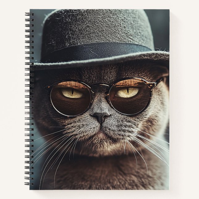 Carnet Cat à Hat and Glasses Notebook (Devant)