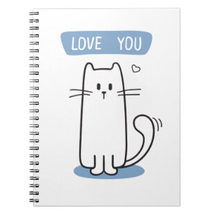 Carnet Cat blanc mou