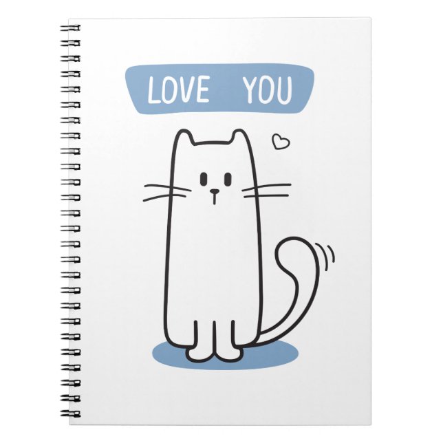 Carnet Cat blanc mou (Devant)