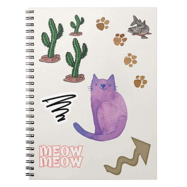 Carnet Cat Fish Cactus (Devant)