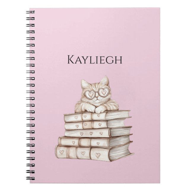 Carnet Cat Heart Glasses Books (Devant)