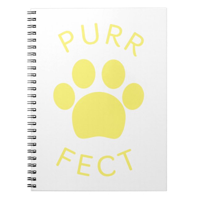 Carnet Cat Parfect Jaune Purr Empreinte de patte (Devant)