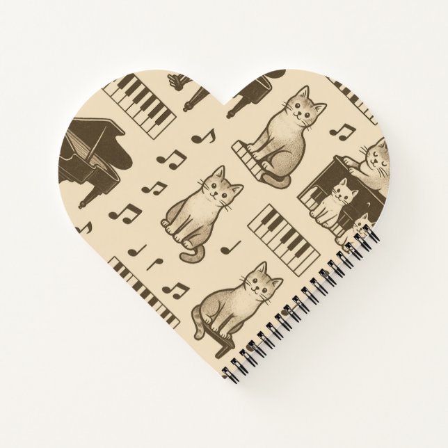 Carnet Cat Planner on a Faded Piano (Dos)