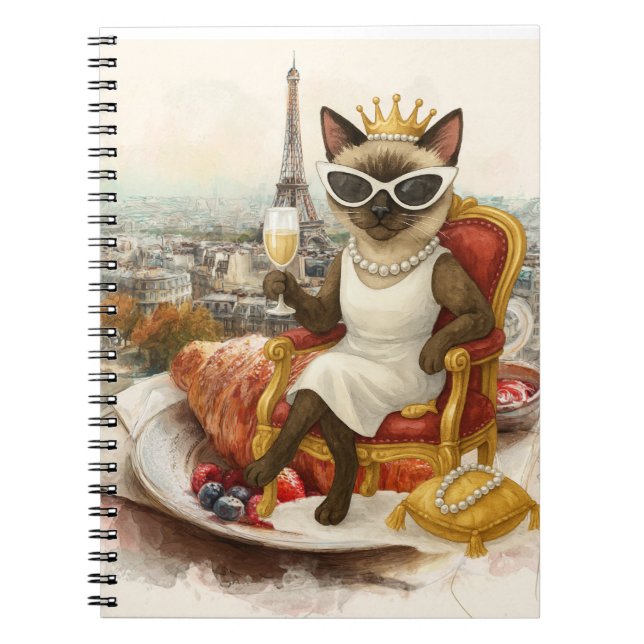 Carnet Cat retirement drinking wine in Paris France (Devant)