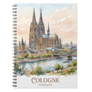 Carnet Cathédrale de Cologne Allemagne Aquarelle Ciel de