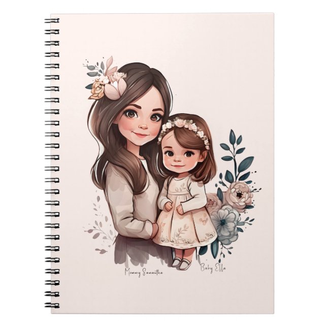 Carnet Caution adorable mère et fille (3) (Devant)