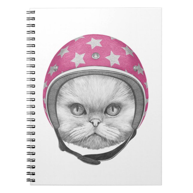 Carnet Cavalier de moto de chat persan (Devant)