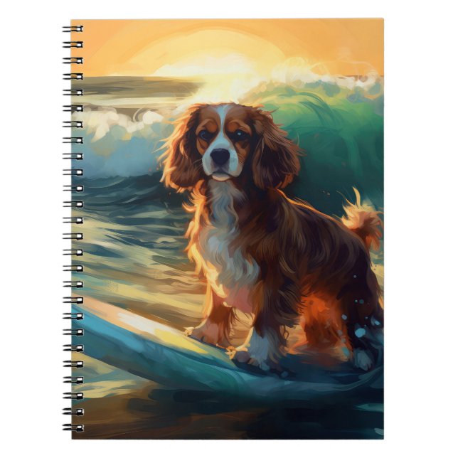 Carnet Cavalier King Beach Surf Peinture (Devant)