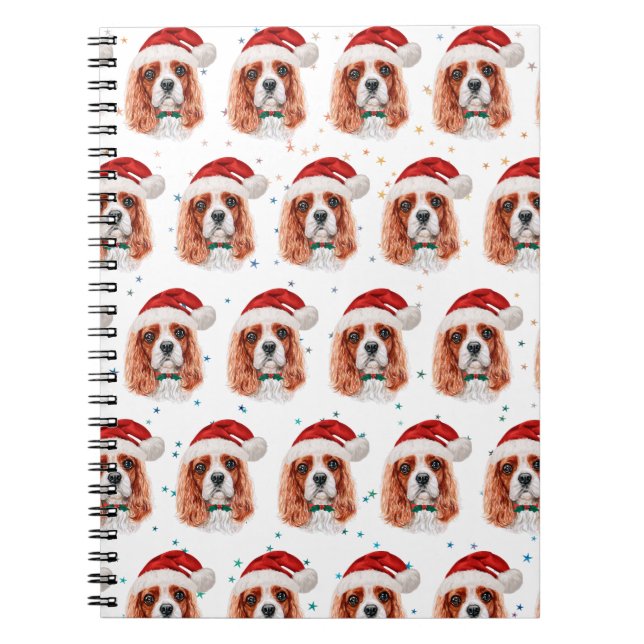 Carnet Cavalier King Charles Spaniel Chien race Noël (Devant)