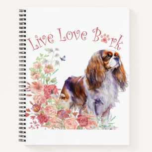 Carnet Cavalier King Charles Spaniel Maman Chien Floral