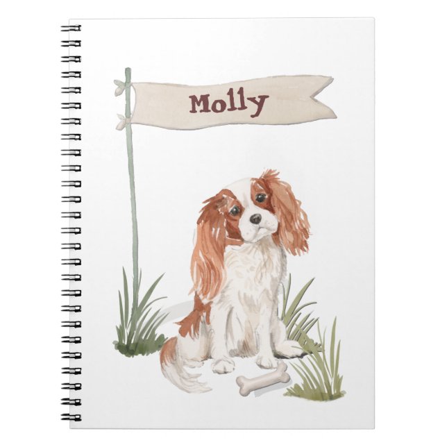 Carnet Cavalier King Charles Spaniel Nom personnalisable (Devant)