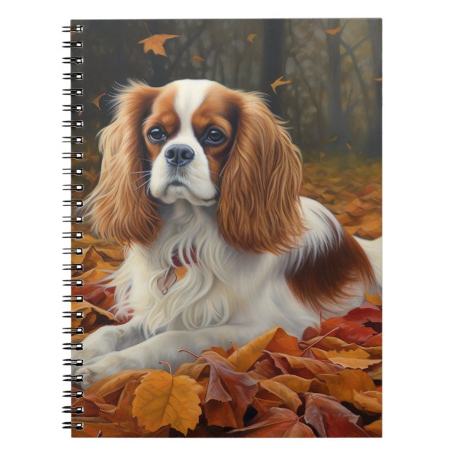 Carnet Cavalier King en automne Feuilles automne Inspirat (Devant)