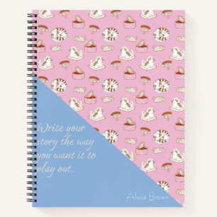 Carnet Ce chat Vie mignonne Chat Motif bleu rose avec le 