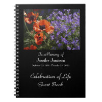Celebration of Life Guest Book, Orange Poppies