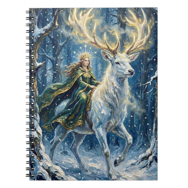 Carnet Celtic Goddess & Glowing White Stag (Devant)