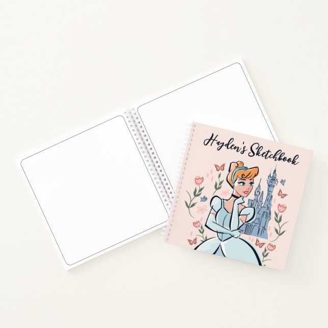 Carnet Cendrillon et Château Badge stylisé (Intérieur)