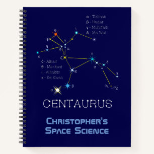 Carnet Centaurus de constellation de l'hémisphère Sud