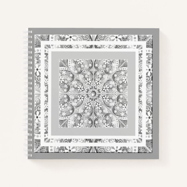 Carnet Céramique gris dentelle (Devant)