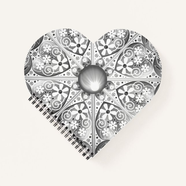 Carnet Céramique gris dentelle (Devant)