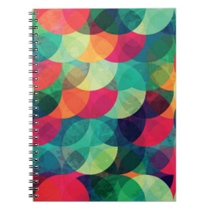 Carnet cercle coloré sans couture motif avec effet grunge