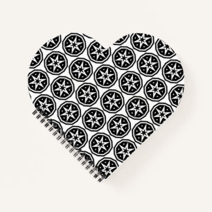 Carnet Cercle Stars motif noir blanc