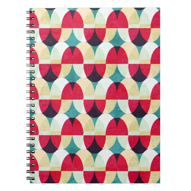 Carnet Cercle vintage, motif abstrait transparent. (Devant)