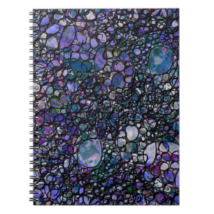 Carnet Cercles abstraits dessinés à la main, Bleu, Violet