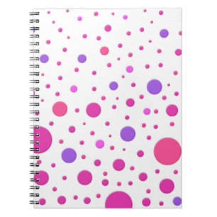 Carnet Cercles aléatoires roses et violets modernes