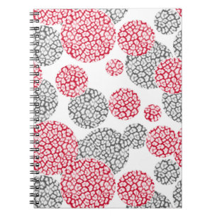 Carnet Cercles avec imprimé léopard gris et rouge