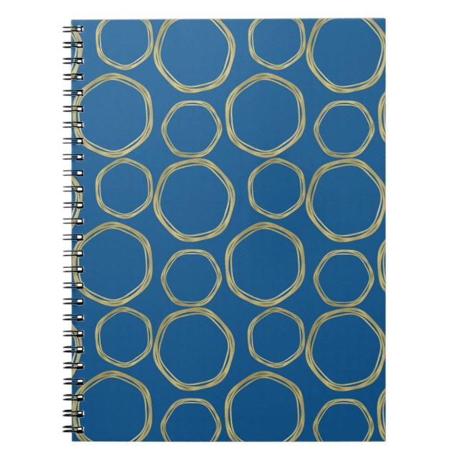 Carnet Cercles d'or et Bleu clair Moderne tendance (Devant)