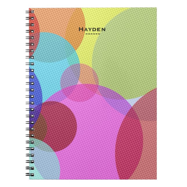Carnet Cercles Géométriques Abstraits Colorés Personnalis (Devant)