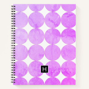 Carnet Cercles violets modernes   Monogramme
