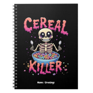 Carnet Cereal Killer Breakfast Funky Cereal Bowl Skeleton
