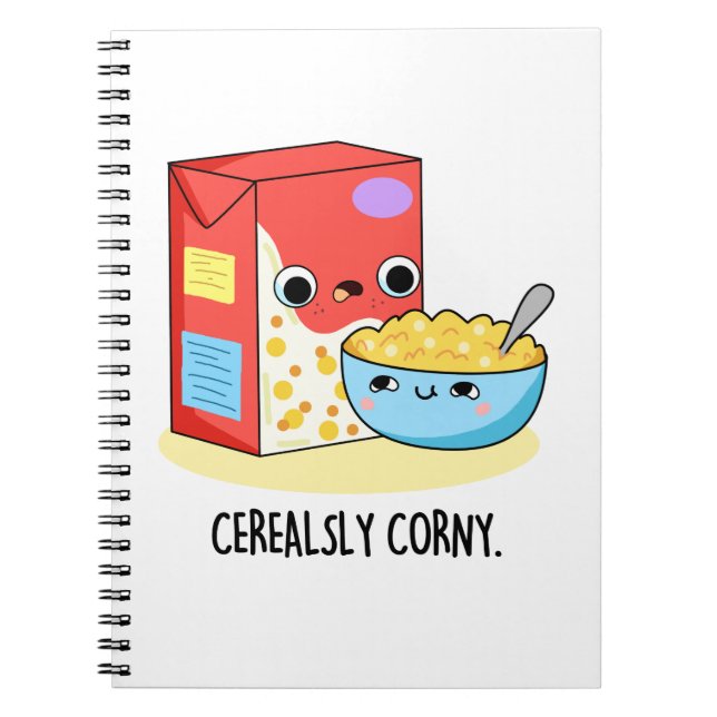 Carnet Céréales Corny Funny Lait Céréal Pun (Devant)