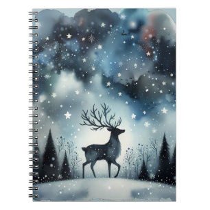 Carnet Cerf de Nuit d'Hiver Étoilé