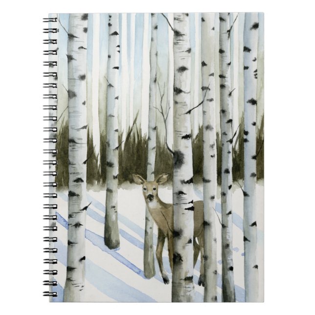 Carnet Cerf en chute de neige (Devant)