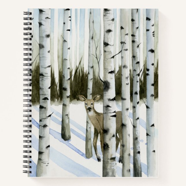 Carnet Cerf en chute de neige (Devant)