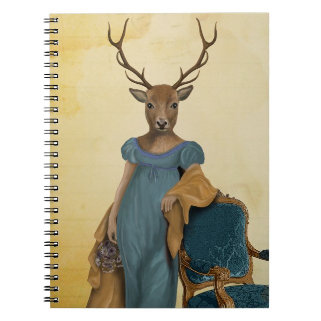 Carnet Cerf En Robe Bleue 2 (Devant)
