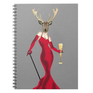 Carnet Cerfs communs de charme en rouge