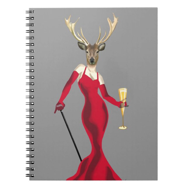 Carnet Cerfs communs de charme en rouge (Devant)