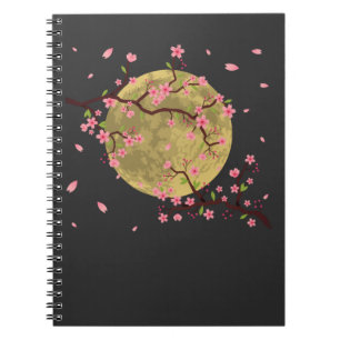 Carnet Cerise en fleurs Lune sakura japonais