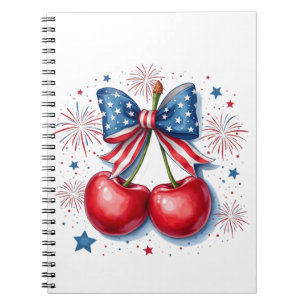 Carnet Cerises avec Coquette Bow 4 juillet Américain