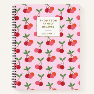 Carnet Cerisier Fruit Motif Red Pink Recettes personnalis