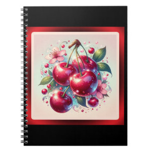 Carnet Cerisier Rouge Cute Cerises Floral Fille Rose
